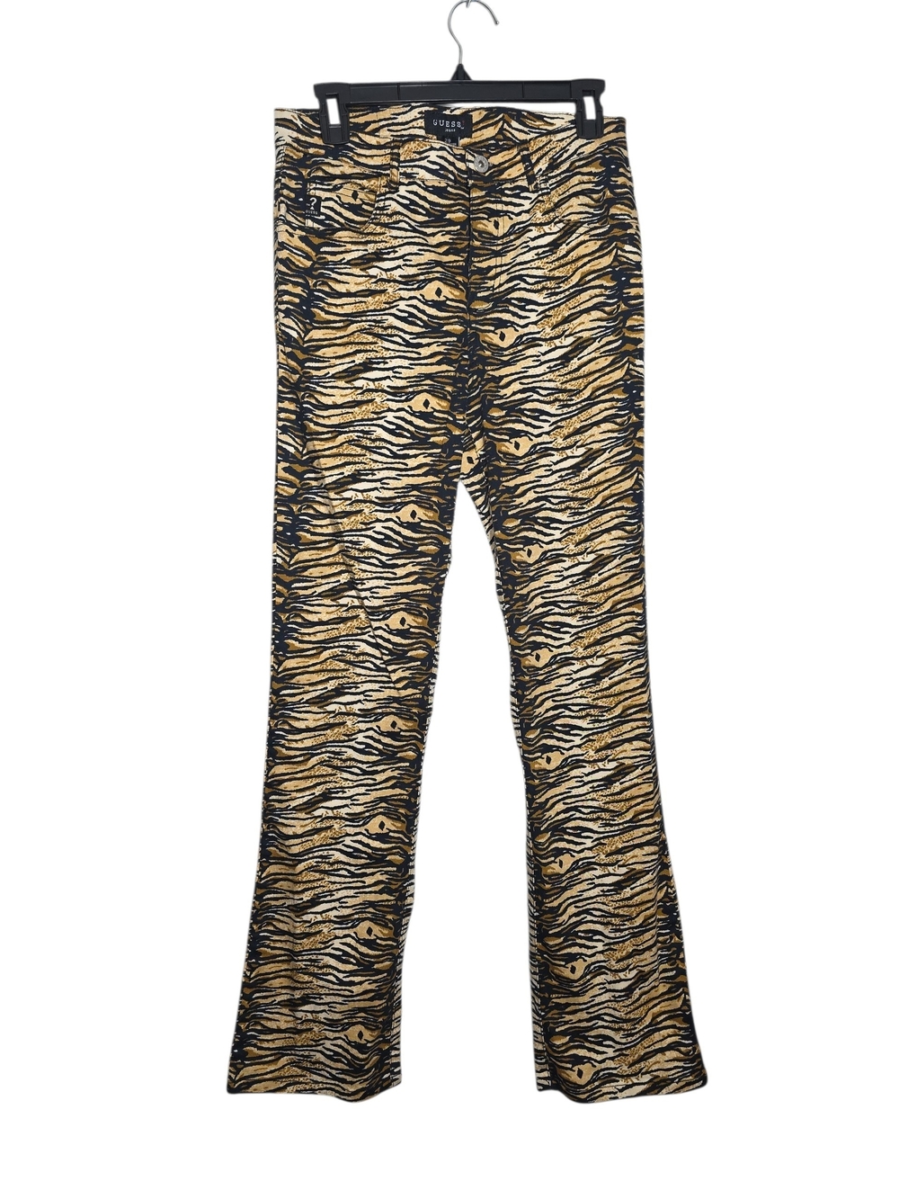 90s Guess Jeans Tiger Stripe Pants Mid Rise Cotton Bottoms Size 29 - Picture 2 of 5